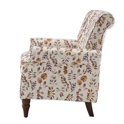 Kirklands Home Yellow and Orange Leaf Upholstered Accent Chair Discount