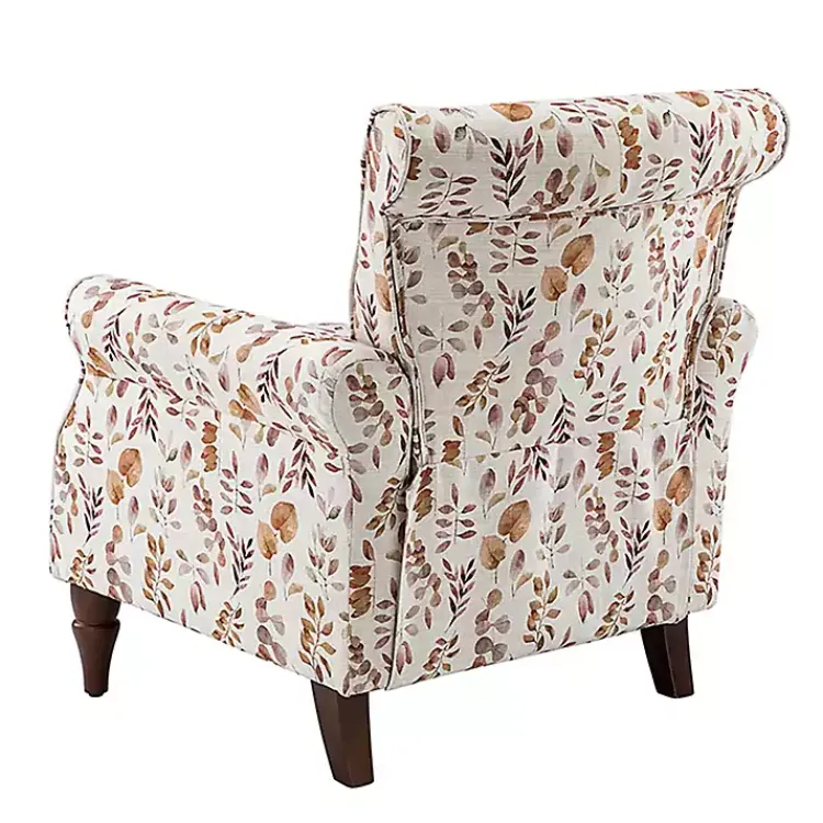Kirklands Home Yellow and Orange Leaf Upholstered Accent Chair Discount