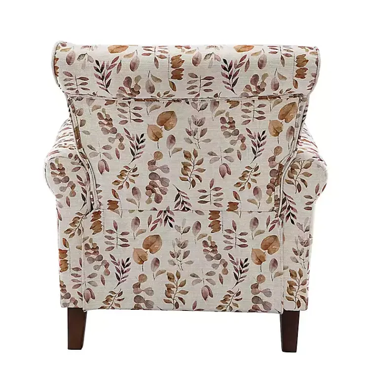 Kirklands Home Yellow and Orange Leaf Upholstered Accent Chair Discount
