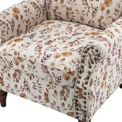 Kirklands Home Yellow and Orange Leaf Upholstered Accent Chair Discount