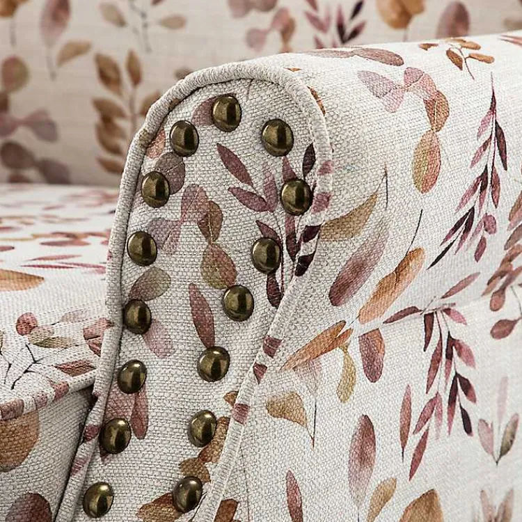 Kirklands Home Yellow and Orange Leaf Upholstered Accent Chair Discount