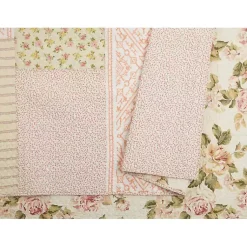 Kirklands Home Yellow and Pink Patchwork Blooms Full/Queen Quilt Hot