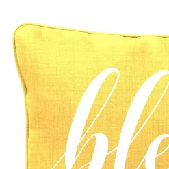 Kirklands Home Yellow Blessed Outdoor Lumbar Pillow