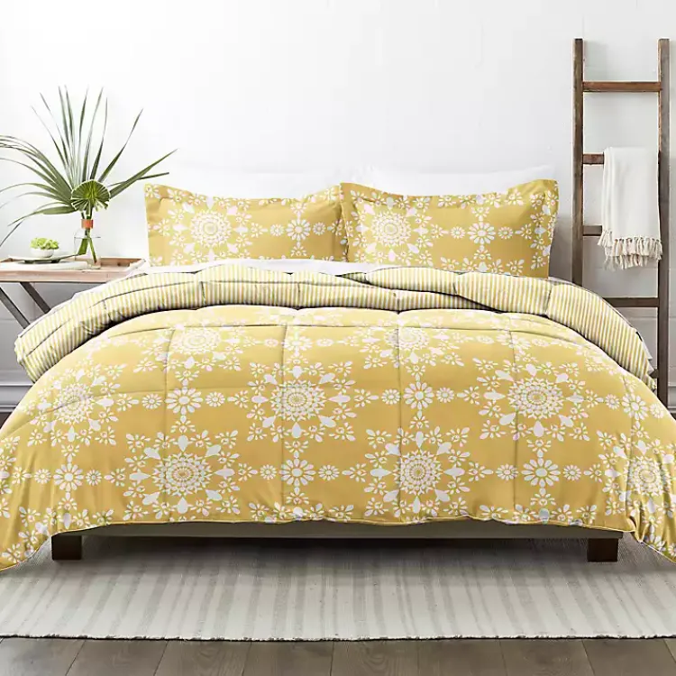 Kirklands Home Daisy Medallion Twin 3-pc. Comforter Set Yellow Outlet