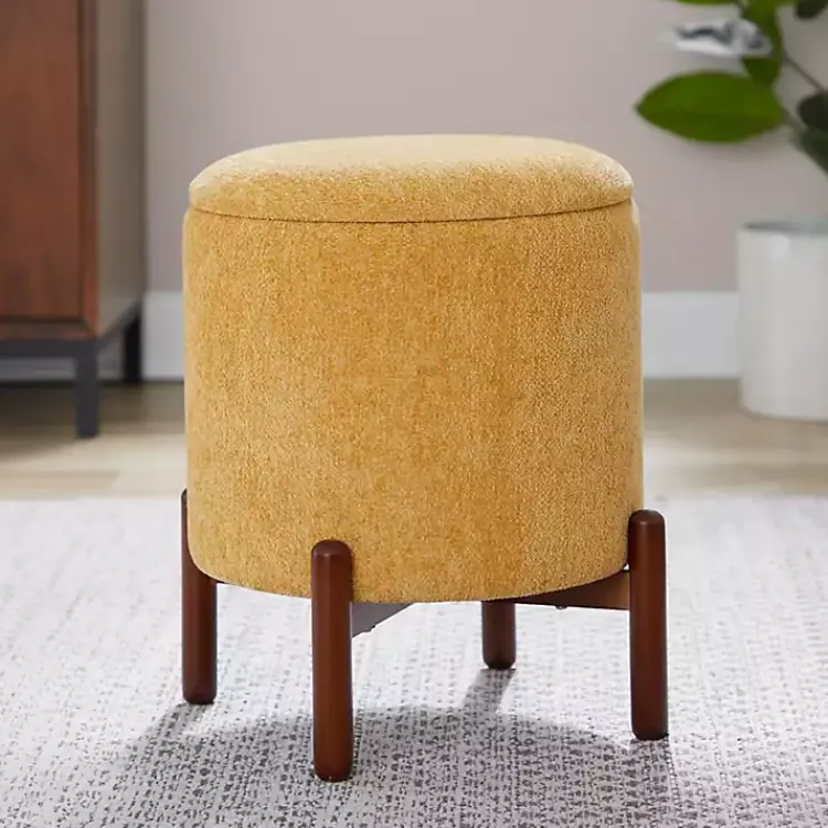 Kirklands Home Daniella Storage Ottoman Yellow Hot