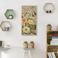 Kirklands Home Flowers Framed Canvas Art Print Yellow New