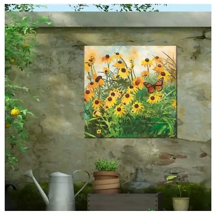 Kirklands Home Yellow Flowers Outdoor Canvas Art Print Online