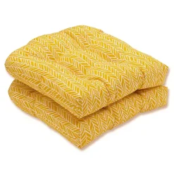 Kirklands Home Herringbone Outdoor Seat Cushions, Set of 2 Yellow Sale