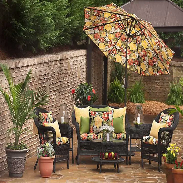 Kirklands Home Herringbone Outdoor Long Pillows, Set of 2 Yellow