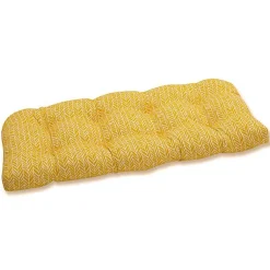 Kirklands Home Herringbone Tufted Outdoor Settee Cushion Yellow Online