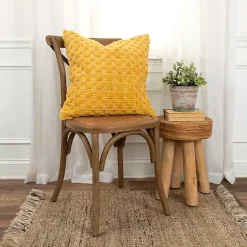 Pillows>Kirklands Home Looped Cotton Throw Pillow Yellow