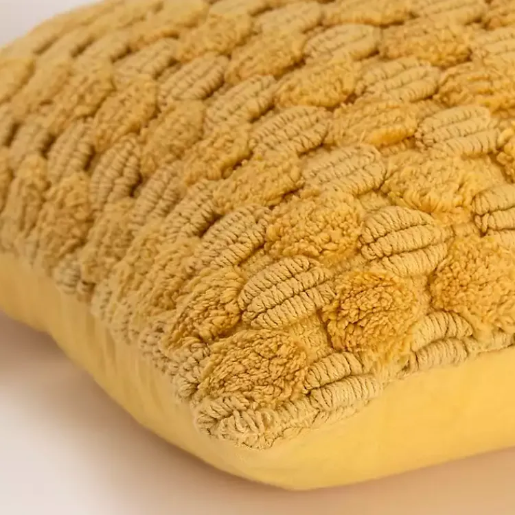 Pillows>Kirklands Home Looped Cotton Throw Pillow Yellow