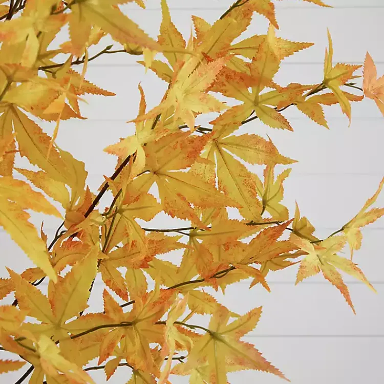 Trees & Topiaries>Kirklands Home Maple Tree in Black Planter, 7 ft. Yellow
