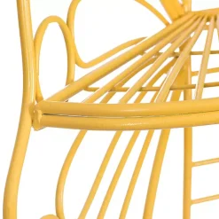 Kirklands Home Metal Butterfly Garden Chair Yellow Clearance