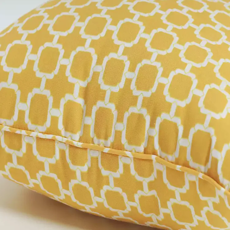 Kirklands Home Pattern XL Outdoor Lumbar Pillows, Set of 2 Yellow Hot