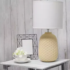 Kirklands Home Purled Ceramic Table Lamp Yellow Online
