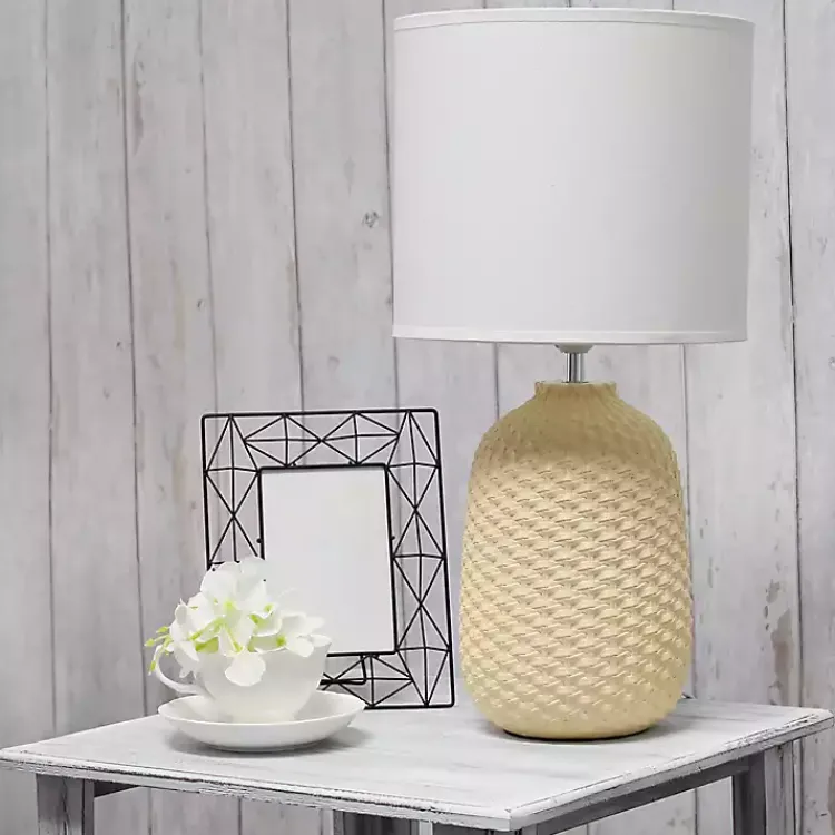 Kirklands Home Purled Ceramic Table Lamp Yellow Online