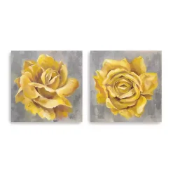 Kirklands Home Roses Giclee Canvas Art Prints, Set of 2 Yellow Sale