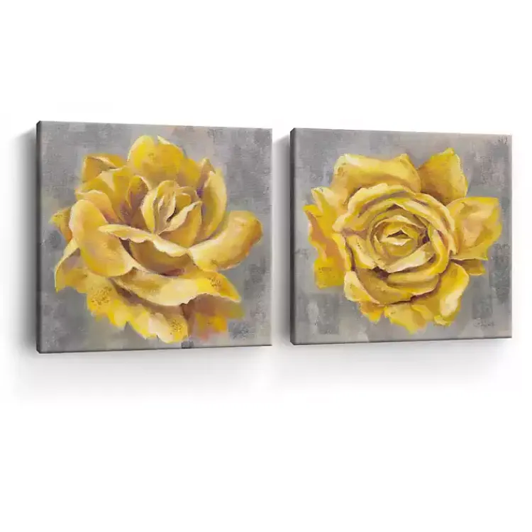 Kirklands Home Roses Giclee Canvas Art Prints, Set of 2 Yellow Sale