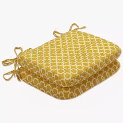 Kirklands Home Rounded Outdoor Seat Cushions, Set of 2 Yellow Best
