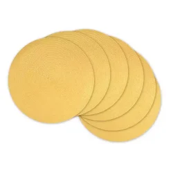 Kirklands Home Solid Round Placemats, Set of 6 Yellow Best