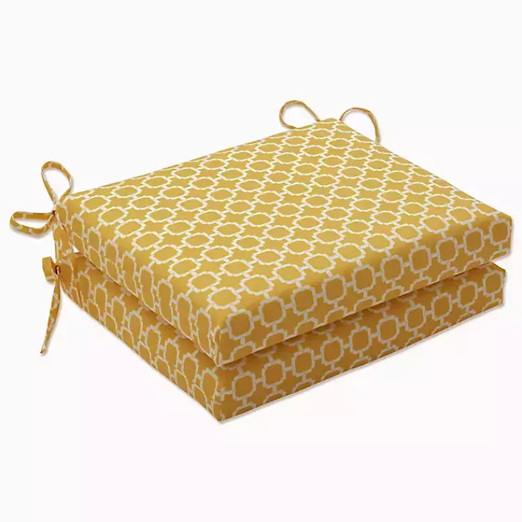 Kirklands Home Square Outdoor Seat Cushions, Set of 2 Yellow Best