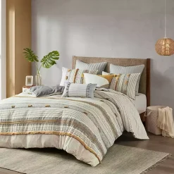 Kirklands Home Yellow Striped 3-pc. Full/Queen Comforter Set New
