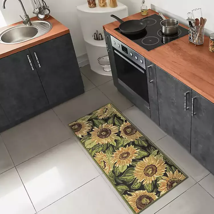 Kirklands Home Yellow Sunflower Indoor/Outdoor Runner, 1x4