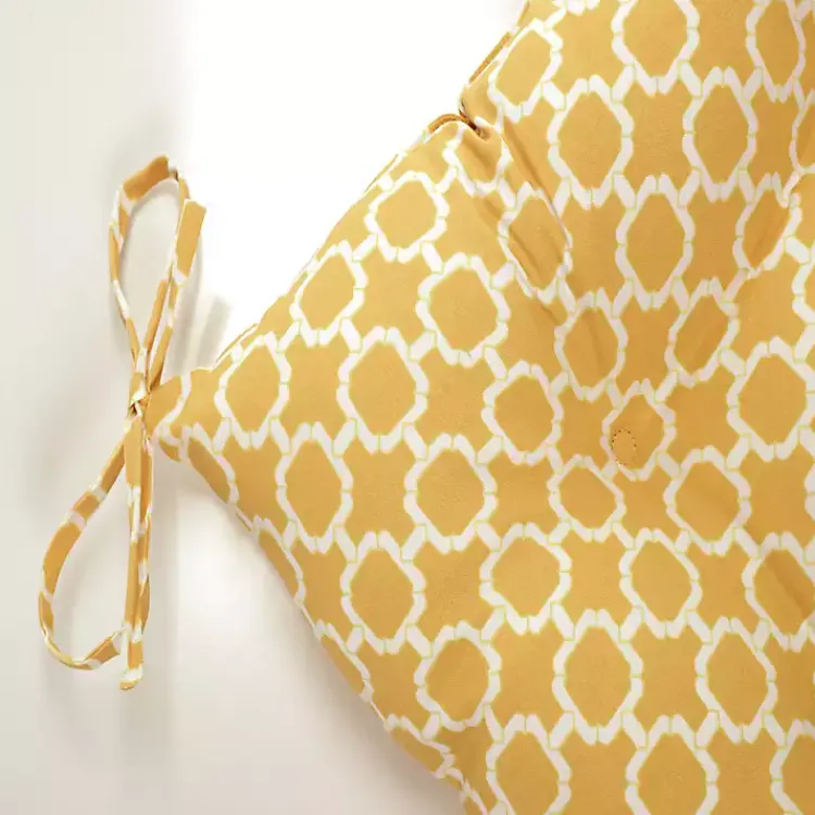 Kirklands Home Tufted Tie Outdoor Seat Cushions, Set of 2 Yellow Hot