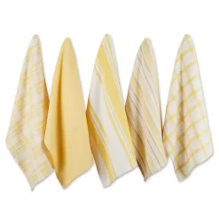 Kirklands Home Yellow Woven Assorted Dishtowels, Set of 5 Clearance