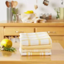 Kirklands Home Yellow Woven Assorted Dishtowels, Set of 5 Clearance
