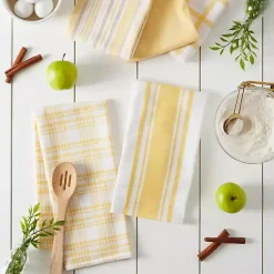 Kirklands Home Yellow Woven Assorted Dishtowels, Set of 5 Clearance