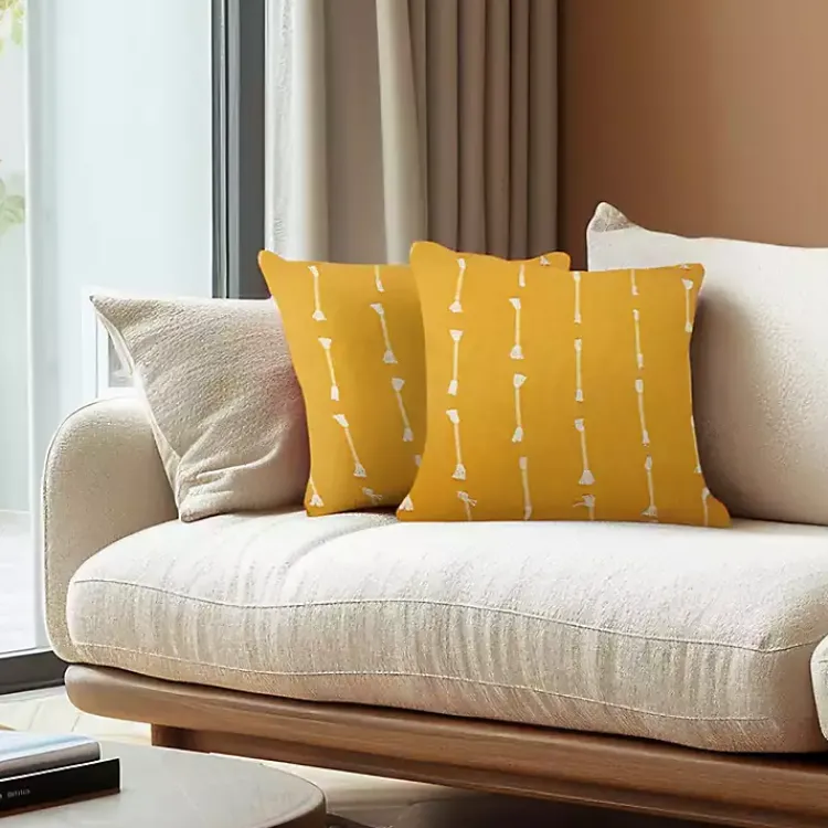 Pillows>Kirklands Home Woven Lines Pillow Yellow