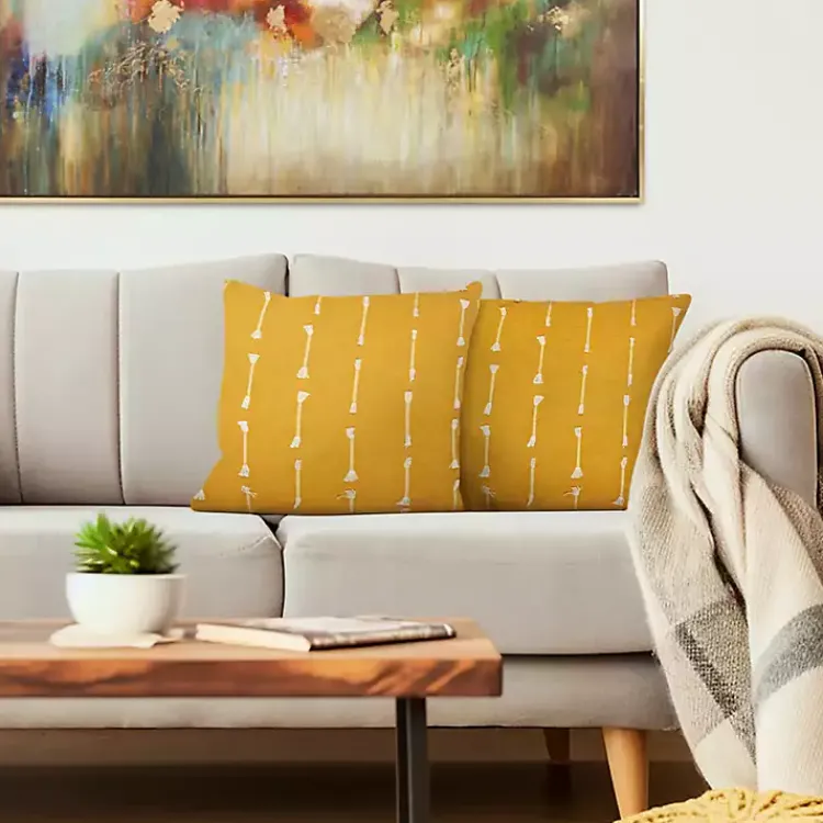 Pillows>Kirklands Home Woven Lines Pillow Yellow