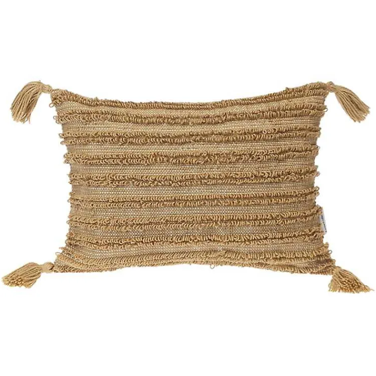 Pillows>Kirklands Home Woven Stripes Lumbar Pillow Yellow