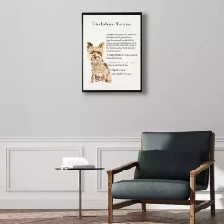 Kirklands Home Yorkshire Terrier Facts Framed Wall Plaque New
