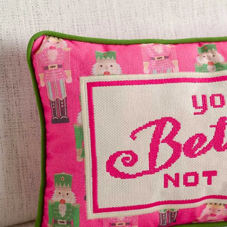 Pillows>Kirklands Home You Better Not Pout Needlepoint Pillow