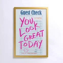 Kirklands Home You Look Great Guest Check Framed Art Print Online