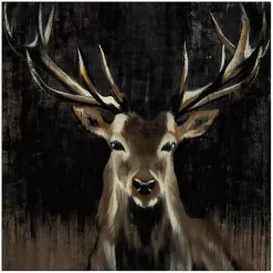 Kirklands Home Young Buck Giclee Canvas Art Print, 30x30 in. Black Hot