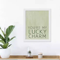 St Patricks Day Decorations>Kirklands Home You're My Lucky Charm Framed Canvas Art Print