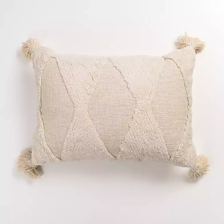 Pillows>Kirklands Home Zoey Diamond Tufted Lumbar Pillow Ivory