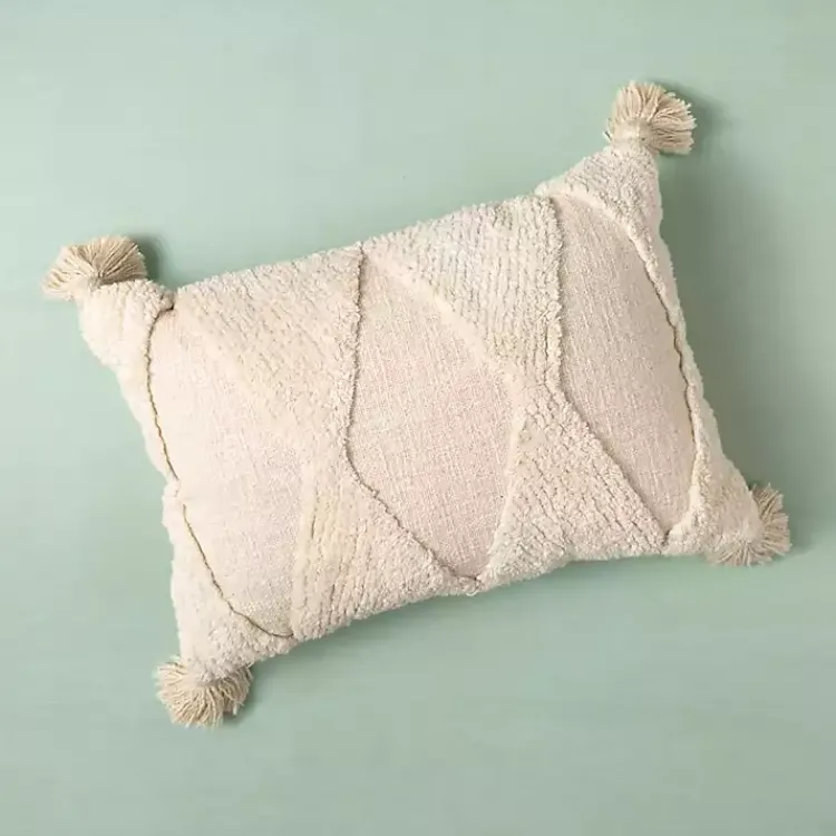 Pillows>Kirklands Home Zoey Diamond Tufted Lumbar Pillow Ivory